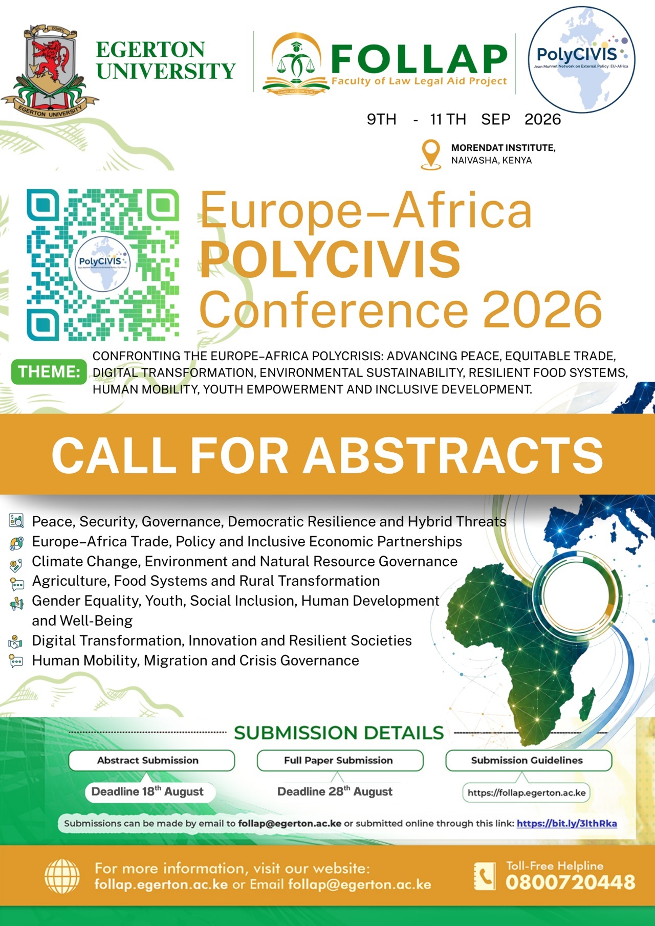 Call for Abstracts and Papers: Europe–Africa POLYCIVIS Conference 2026